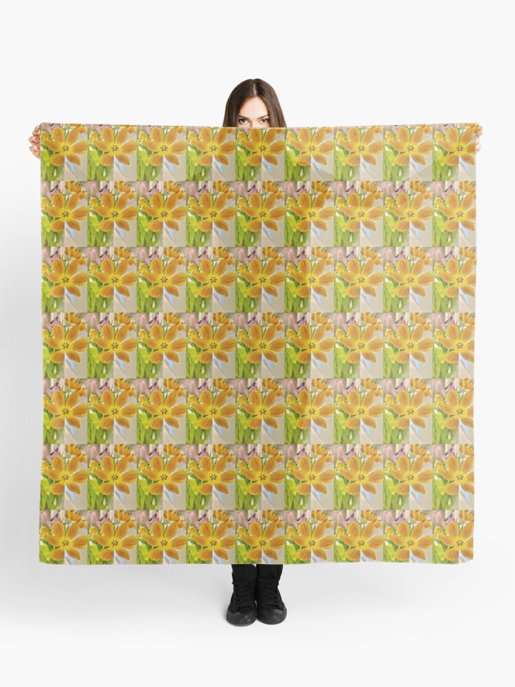 Thumbnail 1 of 3, Scarf, yellow tulip, beginning of springtimee designed and sold by Elep-be.