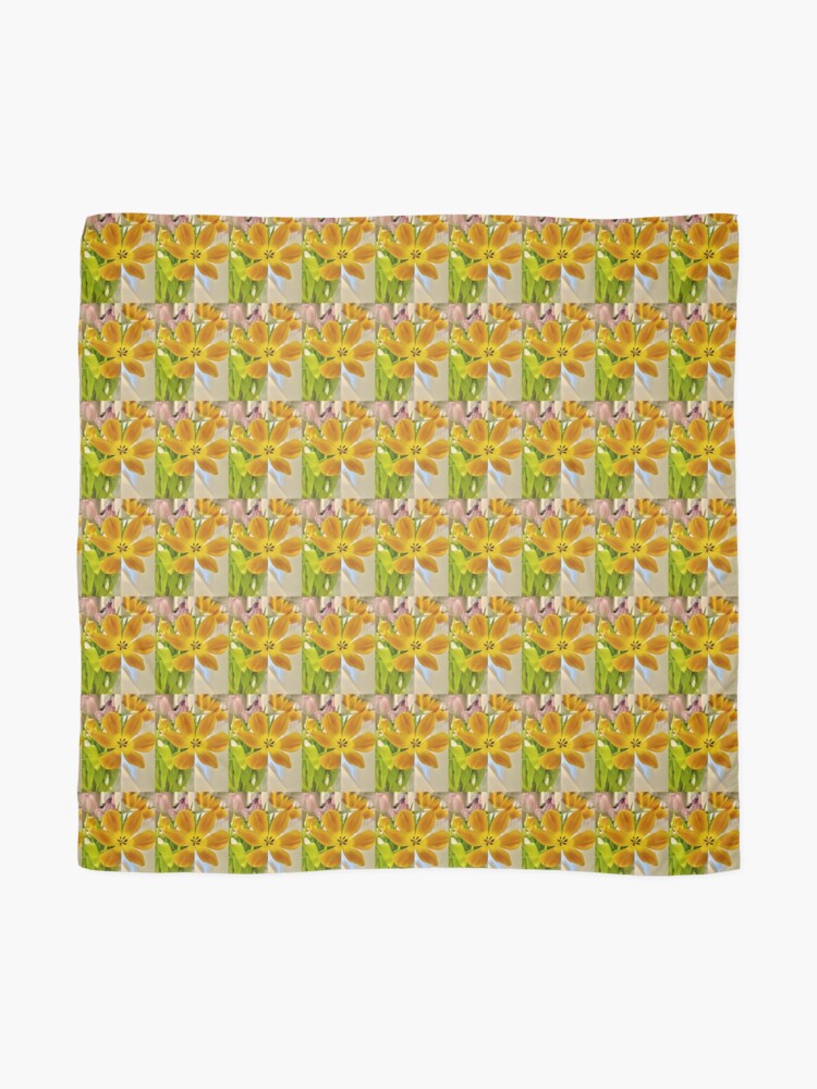 Thumbnail 2 of 3, Scarf, yellow tulip, beginning of springtimee designed and sold by Elep-be.