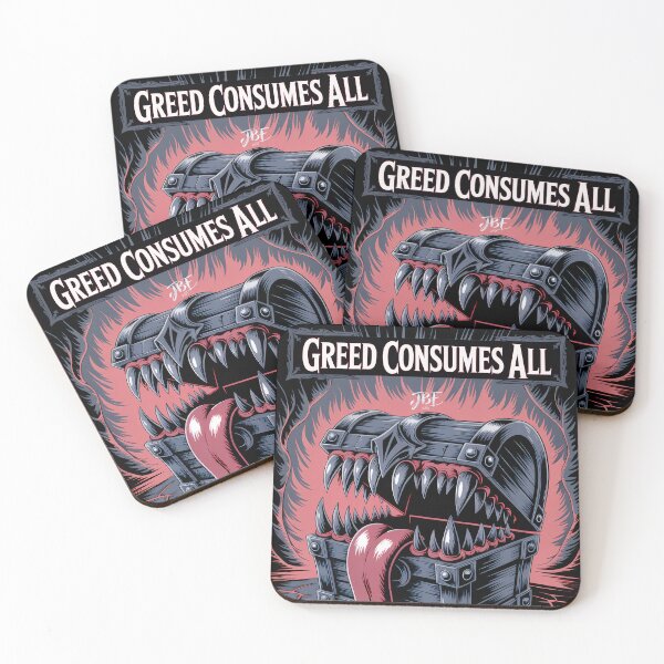 Item preview, cursed treasure greed consumes everything designed and sold by jbfart.