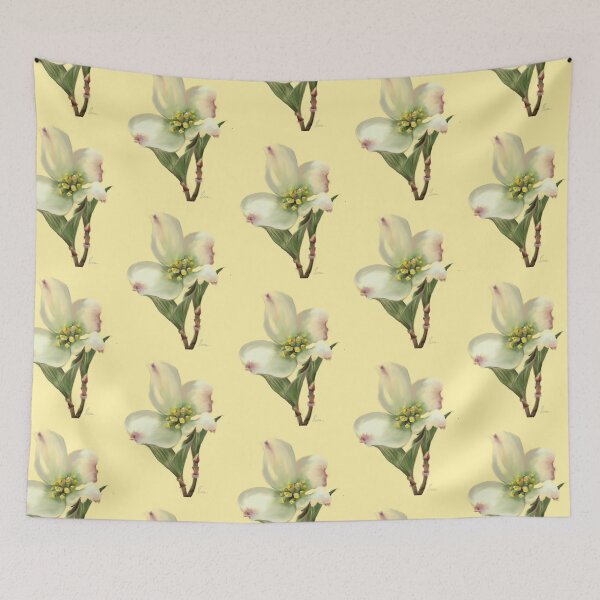 Item preview, White Dogwood (Large Pattern) designed and sold by MamesMessyArt.