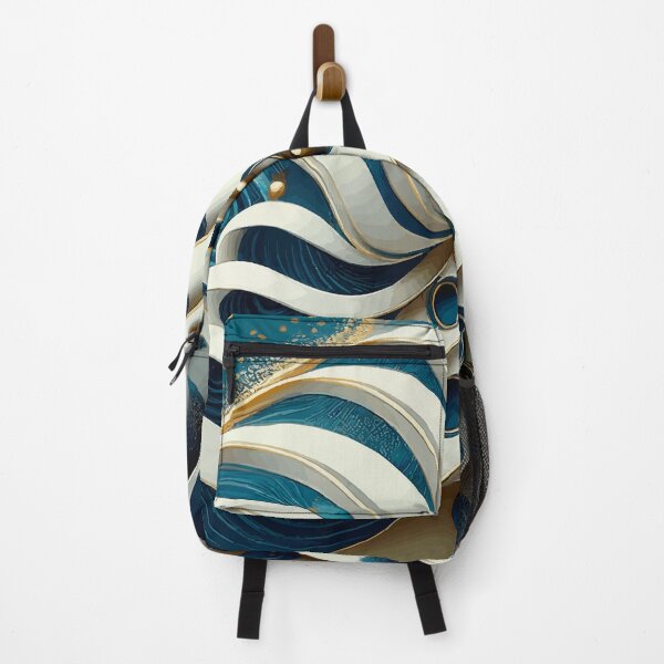 Item preview, Blue White Gold Abstract 7 designed and sold by Vicky Brago-Mitchell®.