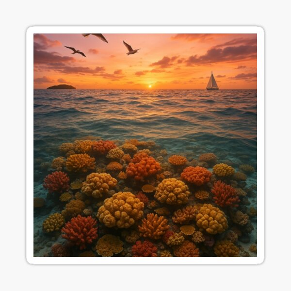 Item preview, Sunset Over Coral Reef Paradise designed and sold by MugLifeCo.