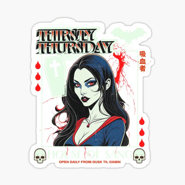 Aperçu de l'œuvre Jeudi assoiffé de vampires créée et vendue par Lawn Walker.