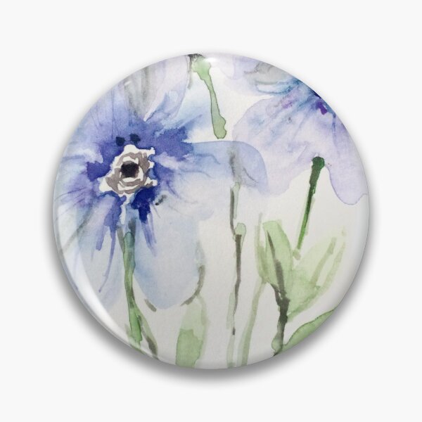 Item preview, Transparent Blue Watercolor Flowers designed and sold by Kara Draws.