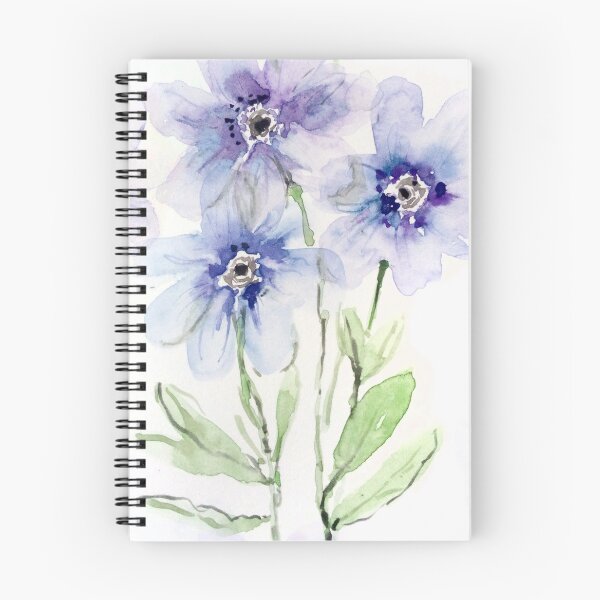 Item preview, Transparent Blue Watercolor Flowers designed and sold by Kara Draws.