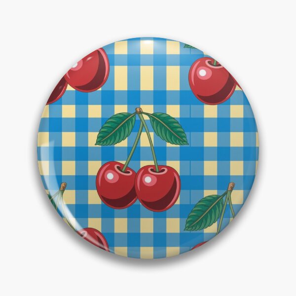 Item preview, Blue gingham cherries designed and sold by CandyVenom.