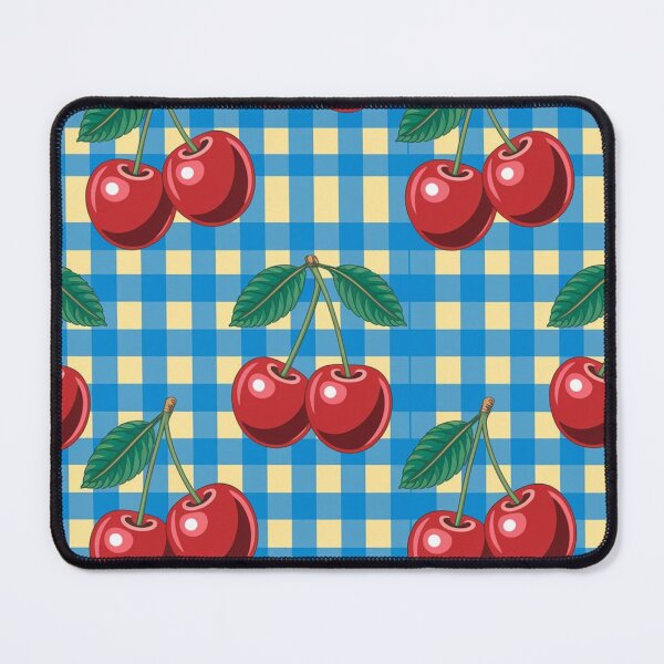 Item preview, Blue gingham cherries designed and sold by CandyVenom.