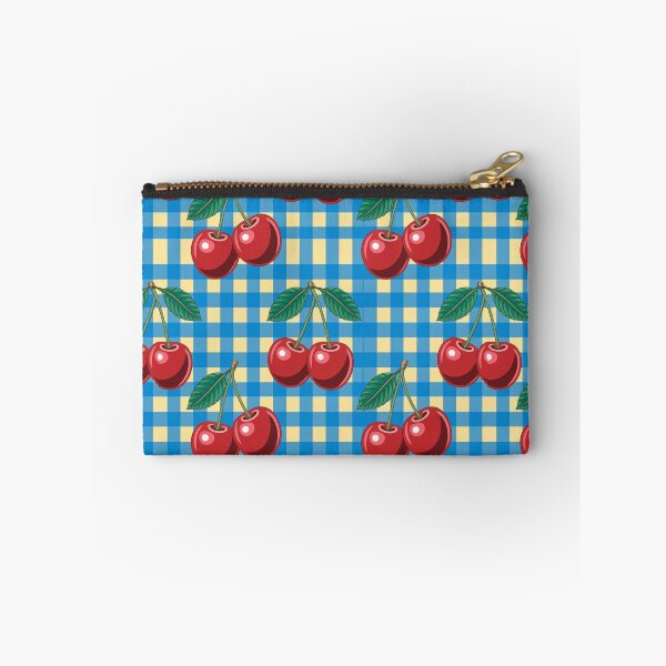 Item preview, Blue gingham cherries designed and sold by CandyVenom.