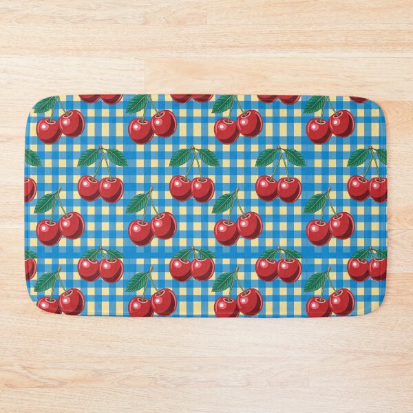 Item preview, Blue gingham cherries designed and sold by CandyVenom.