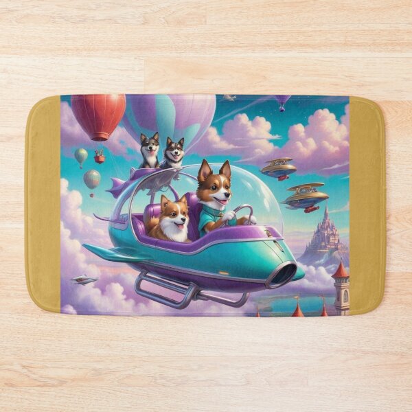 Item preview, Dog Driving Space Car With Friends Passing By Temple And Turrets designed and sold by Melantari Vizuns.