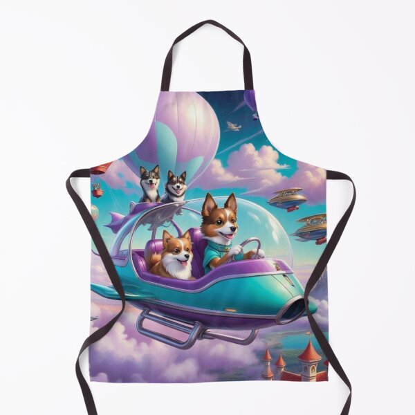 Item preview, Dog Driving Space Car With Friends Passing By Temple And Turrets designed and sold by Melantari Vizuns.