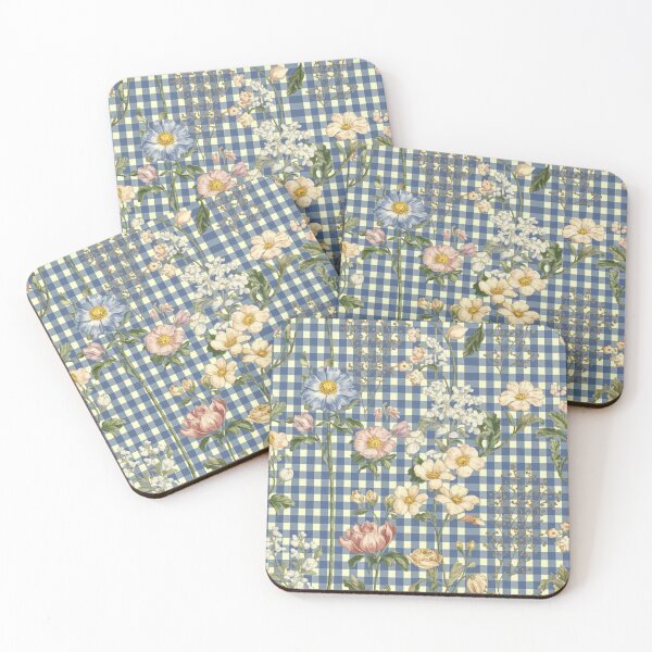 Item preview, Blue gingham floral designed and sold by CandyVenom.
