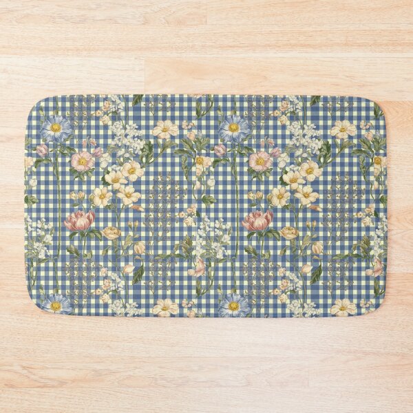Item preview, Blue gingham floral designed and sold by CandyVenom.