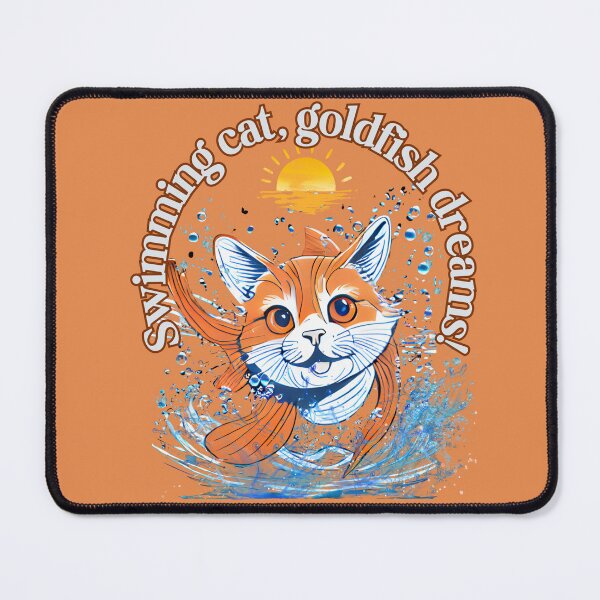 Item preview, Swimming cat, goldfish dreams! cute animal pun tshirt designed and sold by JumWow.