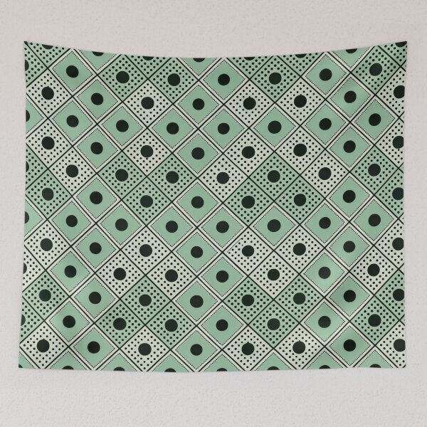 Item preview, Green and Black Geometric Dot Seamless Pattern, Retro Modern Print designed and sold by KlarkiteTees.
