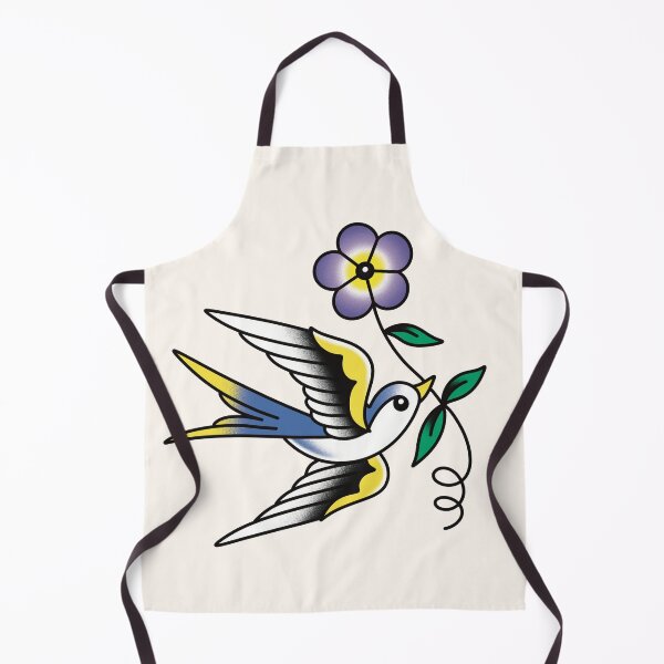 Item preview, Sparrow / Swallow with Purple Flower Traditional designed and sold by TradStickers.