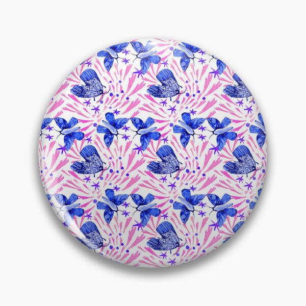 Item preview, Bustling Navy Blue Chinoiserie Moths/Floristic /Large Scale designed and sold by Nawafiadesigns.