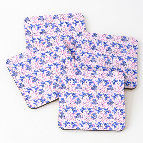 Item preview, Bustling Navy Blue Chinoiserie Moths/Floristic /Large Scale designed and sold by Nawafiadesigns.