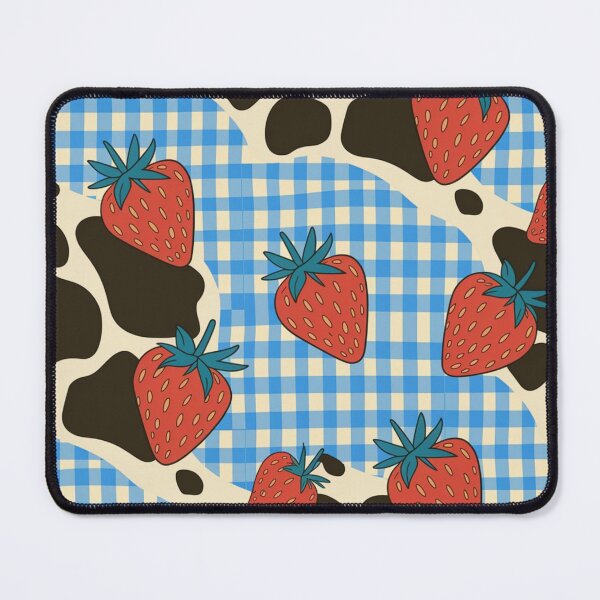Item preview, Blue gingham cow print designed and sold by CandyVenom.
