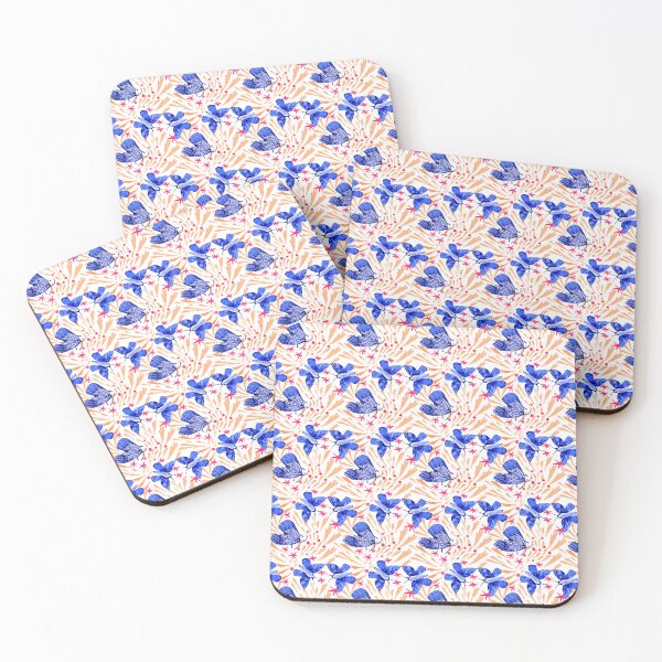 Item preview, Bustling Navy Blue Chinoiserie Moths/Floristic /Large Scale designed and sold by Nawafiadesigns.