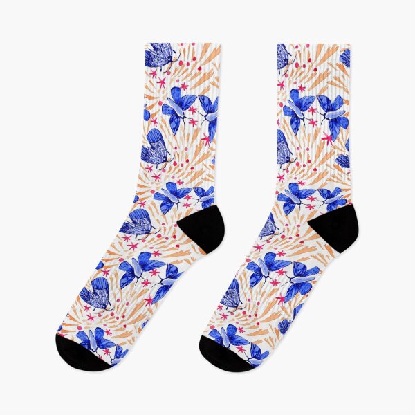 Item preview, Bustling Navy Blue Chinoiserie Moths/Floristic /Large Scale designed and sold by Nawafiadesigns.