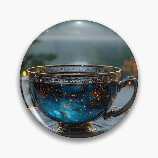 Item preview, Mystical Cosmic Tea Cup Resting by Tranquil Lake designed and sold by jecphotography and art.