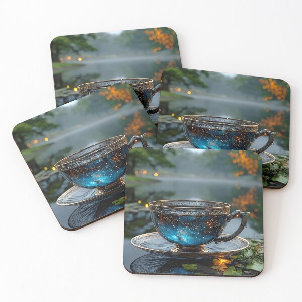 Item preview, Mystical Cosmic Tea Cup Resting by Tranquil Lake designed and sold by jecphotography and art.