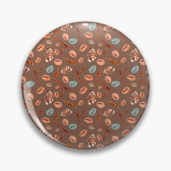 Item preview, Pantone brown coastal sea shells&cowries and sea stars small designed and sold by Nawafiadesigns.