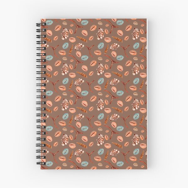 Item preview, Pantone brown coastal sea shells&cowries and sea stars small designed and sold by Nawafiadesigns.