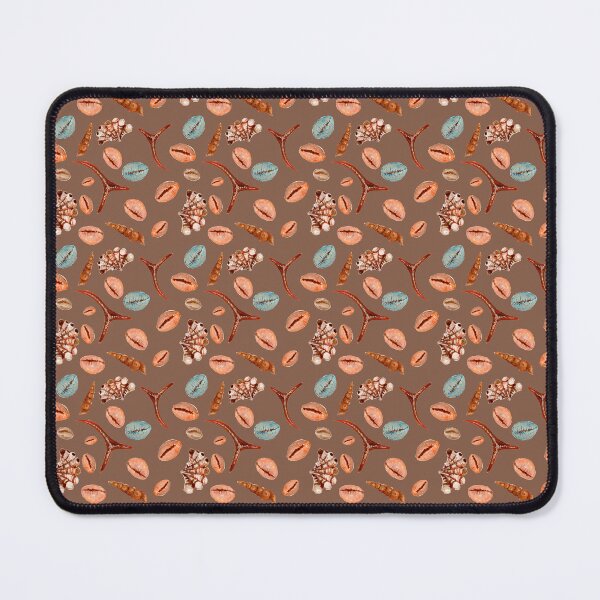 Item preview, Pantone brown coastal sea shells&cowries and sea stars small designed and sold by Nawafiadesigns.
