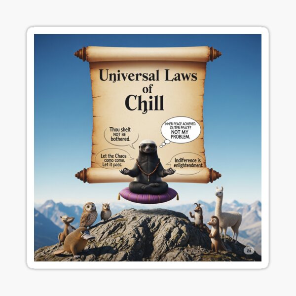 Item preview, universal laws of chill designed and sold by Psych0Rabb1t.