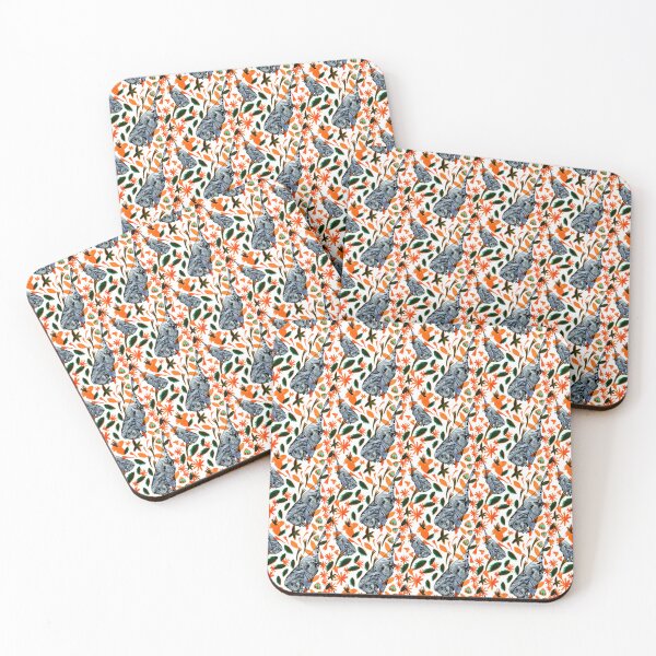 Item preview, Blue Bat and Orange Flora designed and sold by Nawafiadesigns.