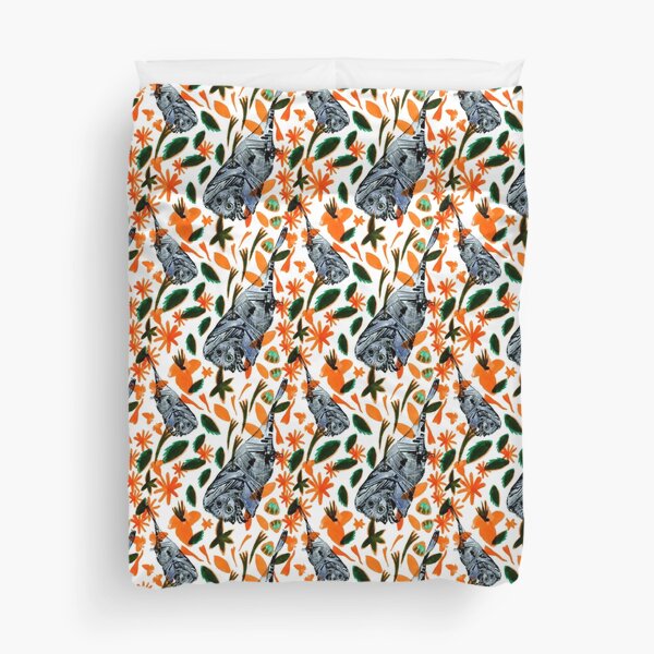 Item preview, Blue Bat and Orange Flora designed and sold by Nawafiadesigns.