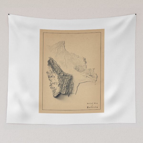 Item preview, Bolivia Shaded Relief 3D Map digitally-rendered designed and sold by ThinkAboutMaps.