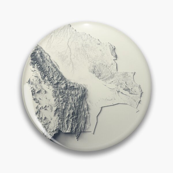 Item preview, Bolivia Shaded Relief 3D Map digitally-rendered designed and sold by ThinkAboutMaps.