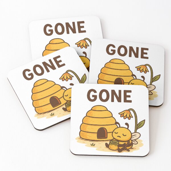 Item preview, Gone – Sad Bee and Empty Hive Minimalist Art designed and sold by Lacritsa .