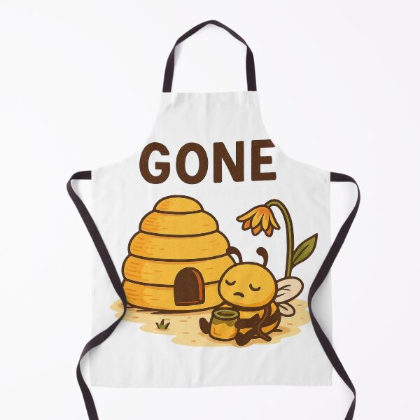 Item preview, Gone – Sad Bee and Empty Hive Minimalist Art designed and sold by Lacritsa .