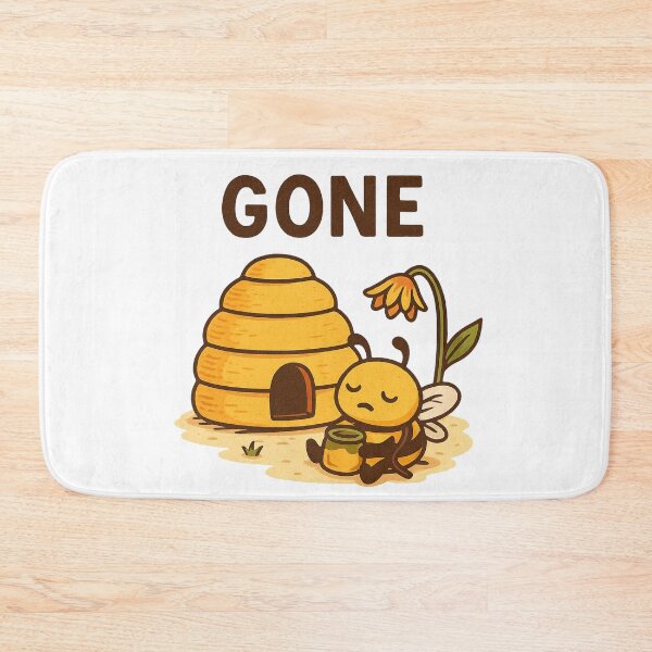 Item preview, Gone – Sad Bee and Empty Hive Minimalist Art designed and sold by Lacritsa .