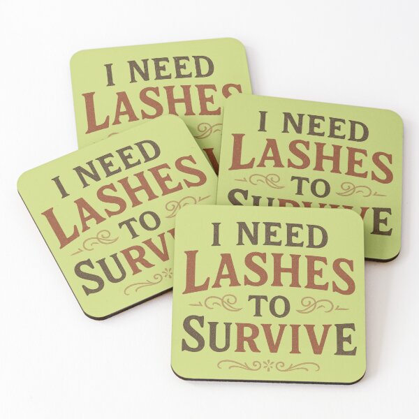 Item preview, I Need Lashes to Survive – Funny Lash Lover Typography Design designed and sold by Meandmyshop.