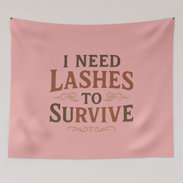 Item preview, I Need Lashes to Survive – Funny Lash Lover Typography Design designed and sold by Meandmyshop.