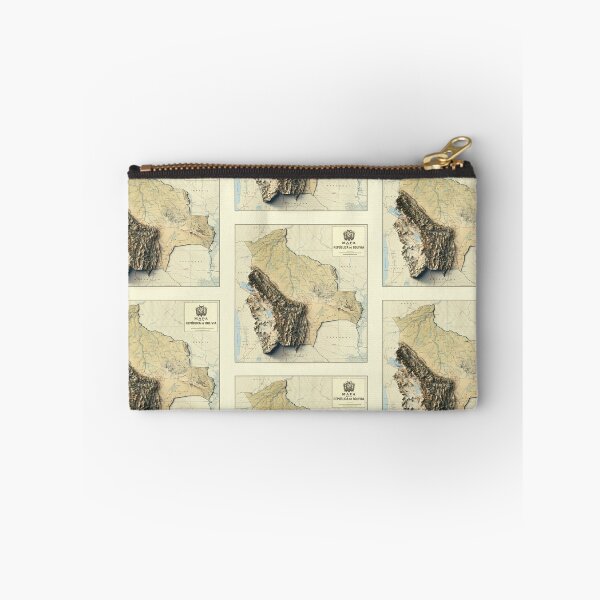 Item preview, 1971 Bolivia Shaded Relief Map 3D digitally rendered designed and sold by ThinkAboutMaps.