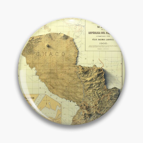 Item preview, 1906 Paraguay Shaded Relief 3D Map digitally-rendered designed and sold by ThinkAboutMaps.