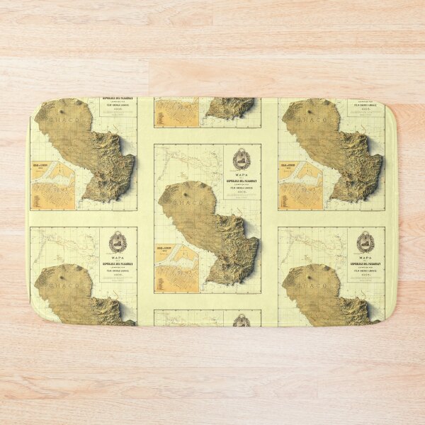 Item preview, 1906 Paraguay Shaded Relief 3D Map digitally-rendered designed and sold by ThinkAboutMaps.