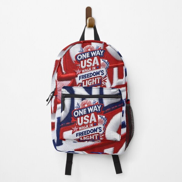 Item preview, One Way USA: Walk in Freedom’s Light Patriotic American Pride Design designed and sold by ArtDesignTp.