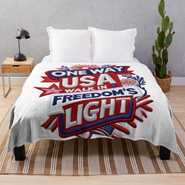 Item preview, One Way USA: Walk in Freedom’s Light  Patriotic American Pride Design designed and sold by ArtDesignTp.