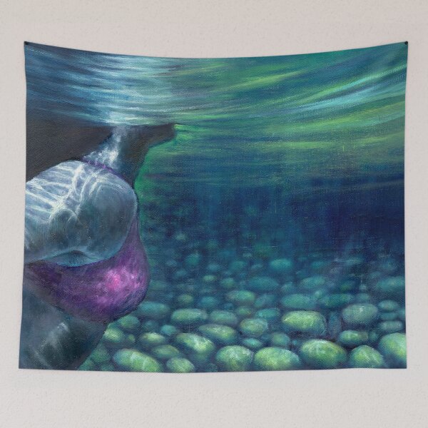 Item preview, Spring Creek II - Beneath Still Waters | River Art with Light and Pebbles designed and sold by Laini Eckardt.