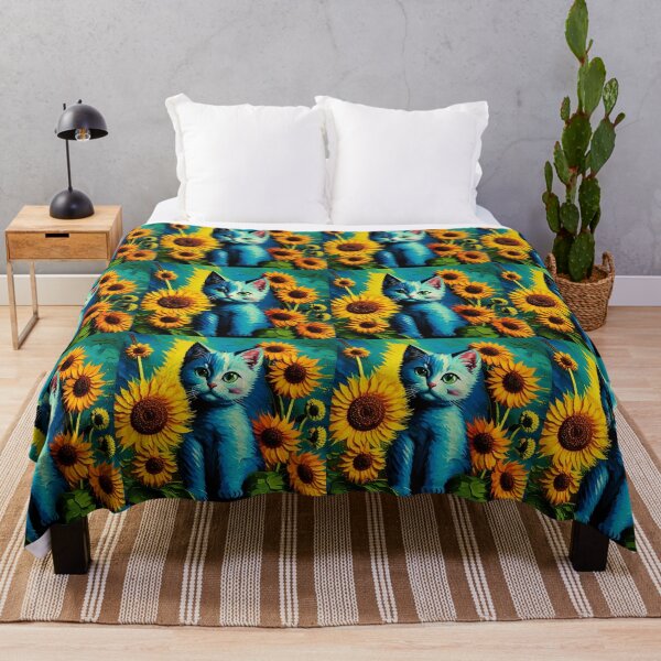 Item preview, A beautiful kitten among the sunflowers. designed and sold by Natalia-Vlad.