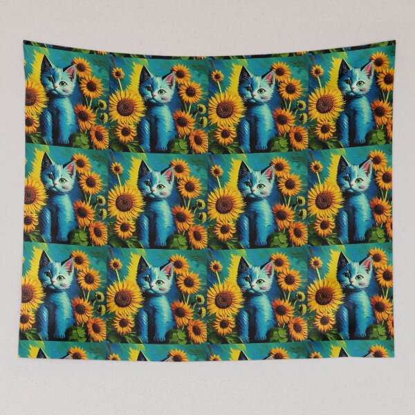 Item preview, A beautiful kitten among the sunflowers. designed and sold by Natalia-Vlad.
