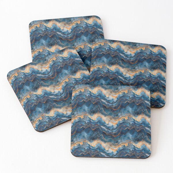 Item preview, Abstract Blue and Gold Marble Texture designed and sold by NTGUILTY.