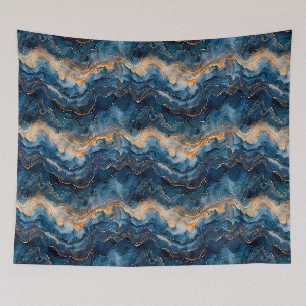 Item preview, Abstract Blue and Gold Marble Texture designed and sold by NTGUILTY.